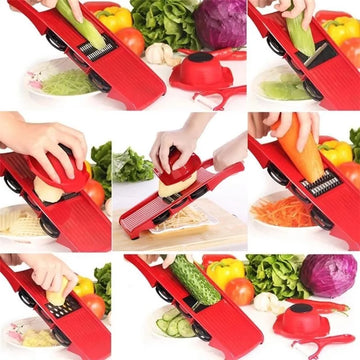 Mandoline Slicer 6en1 Cortadora De Verduras Rallador Cocina Rojo