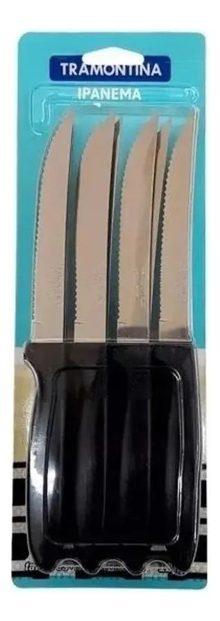 Juego Cuchillos Ipanema Tramontina X12 Unidades Color Negro