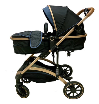 Coche Moisés Para Bebe Lujo 0 A 4 Años Ultra Liviano Color Azul - Negro Chasis 7622201720063