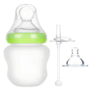 Tetero Biberón Contenedor Botella Cuchara Pitillo Chupo Silicona Grado Alimenticio Puré Compota Leche Jugo Agua Sin Ftalatos 180ml Infantíl Versatil Fácil Manipulación Resistente Alta Temperatura