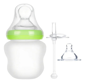 Tetero Biberón Contenedor Botella Cuchara Pitillo Chupo Silicona Grado Alimenticio Puré Compota Leche Jugo Agua Sin Ftalatos 180ml Infantíl Versatil Fácil Manipulación Resistente Alta Temperatura
