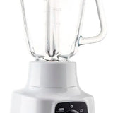 Licuadora Imusa Powermix Glass 1,25 L blanca con vaso de vidrio