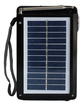 Radio Parlante Recargable Panel Solar Linterna Led Portátil Diseño