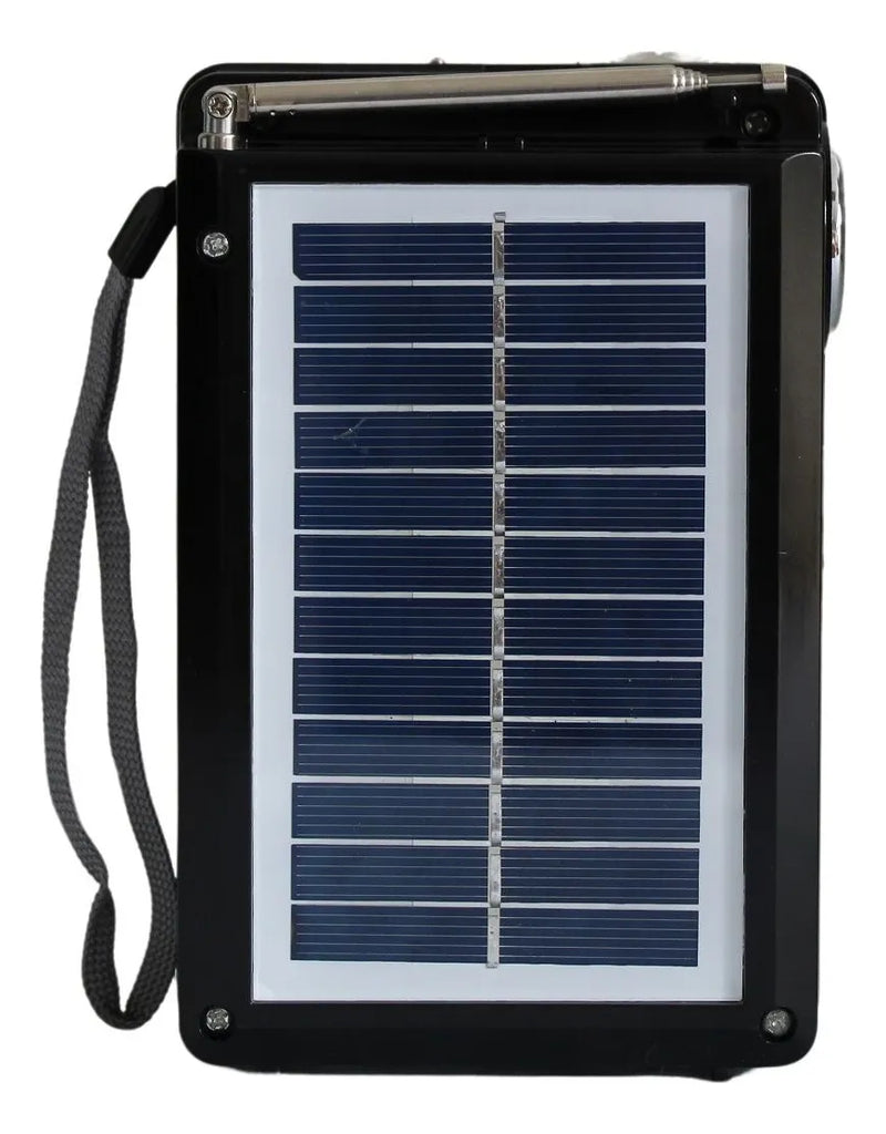 Radio Parlante Recargable Panel Solar Linterna Led Portátil Diseño