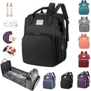 Mochila Pañalera Cuna Impermeable Multifunción Bebé Viaje Color Negro