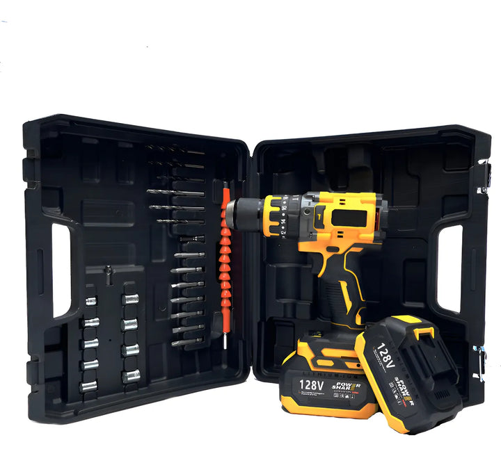 Taladro Inalámbrico Motor Brusslesh 80n.m 2b 500w Amarillo 60hz