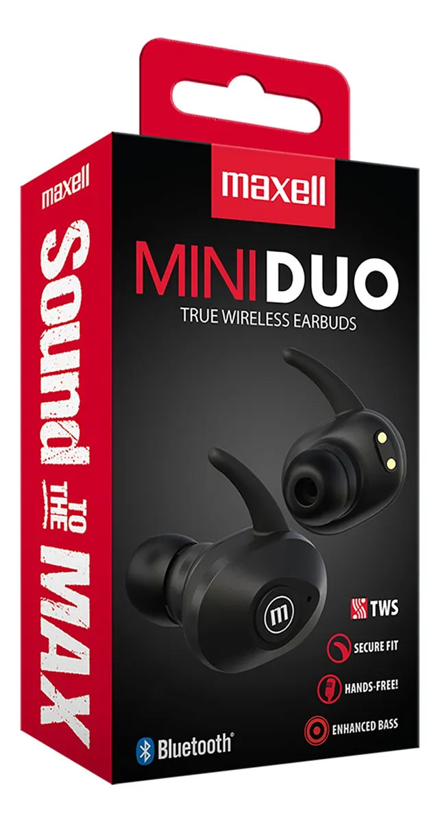 Audífonos In Ear Inalambricos Tws Maxell Bluetooth Mini Duo Negro