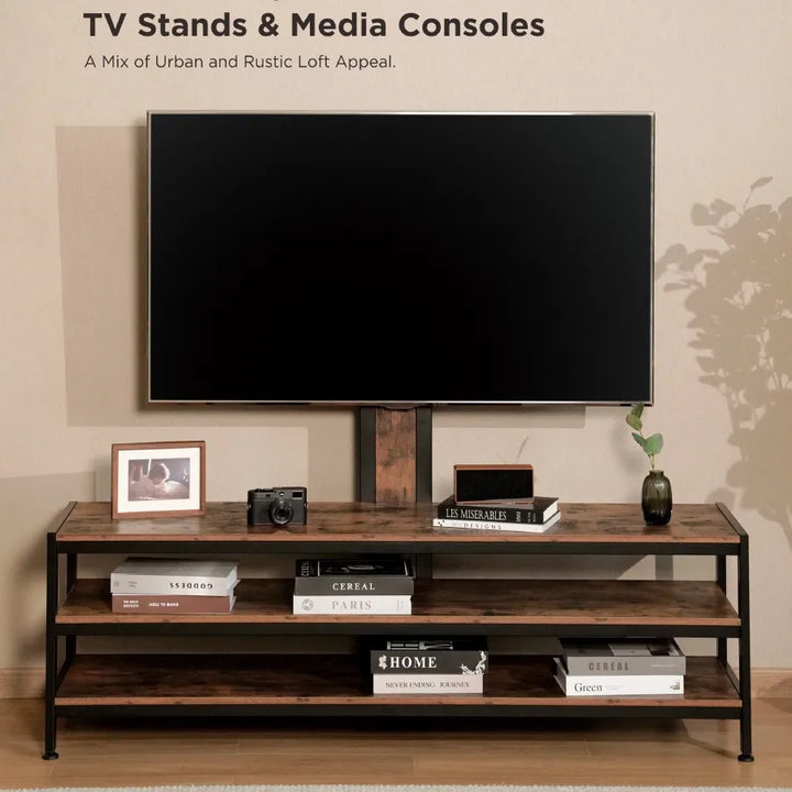 Soporte Tv 37''»70''/40kg + Mueble 3 Estantes Techgo Mstv-1s Marrón