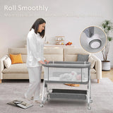 Moisés Para Bebé 3 En 1 Cuna Portátil Ajustable Gris