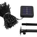 Luz Navideña Solar 100 Led 12mt Recargable Cálida Secuencias Cálido