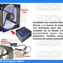 Zfan14 Ventilador 12v 14 Centimetros Molex 3 Pines Computoys