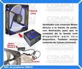 Zfan14 Ventilador 12v 14 Centimetros Molex 3 Pines Computoys