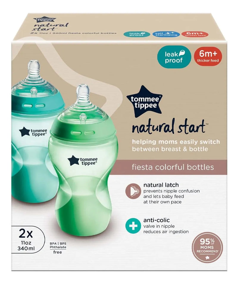 Tommee Tippee Natural Start Biberón 11oz Anticólicos X2