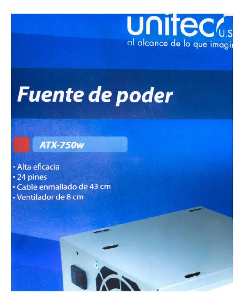 Fuente De Poder Atx - 750w Negra Negro