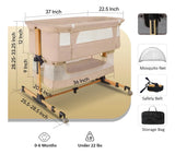 Cuna 3 En 1 Para Bebé Con Colchón Y Mosquitera Rosa