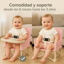 Silla Plegable Para Bebe Portatil Con Bandeja - Comedor Silla Bebe Rosa