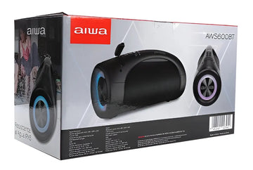 Parlante AIWA Bluetooth Portatil AWS600BT 50W RMS Boombox Color Negro
