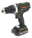 Taladro percutor atornillador inalámbrico de 13mm Bauker CD180JN-2P 18V + accesorios