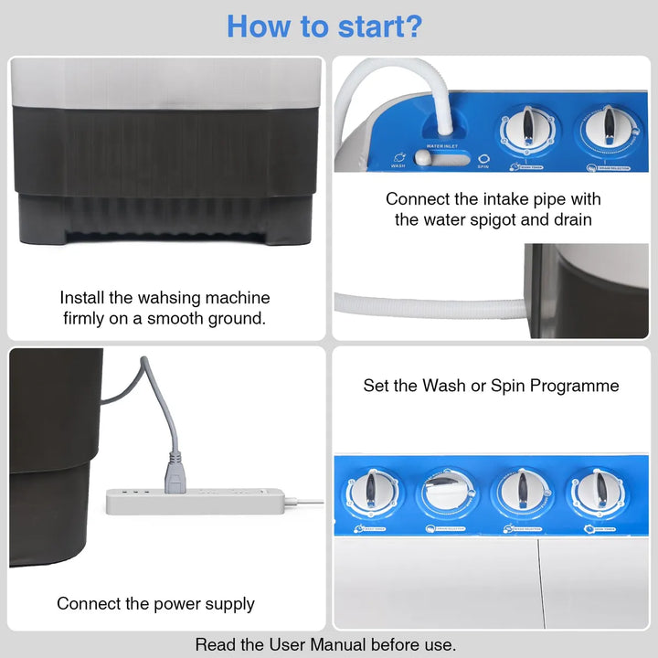 Iorbur Lavadora Y Secadora Portatil De 24 Libras, Lavadora P