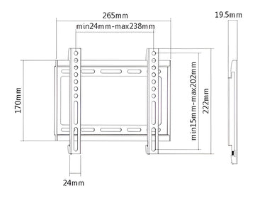 Soporte Led Lcd Base Para Pared Tv De 14 A 42 Pulgadas Color Negro