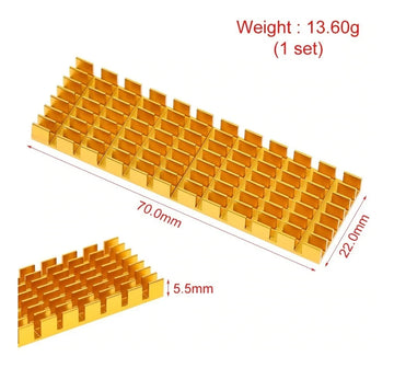 Disipador Calor Dorado Adhesivo 70x22x6mm Ngff Ssd