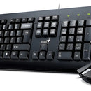 Kit de teclado y mouse Alámbrico Genius KM-160 de color negro- En español