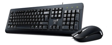 Kit de teclado y mouse Alámbrico Genius KM-160 de color negro- En español