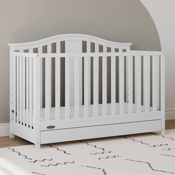 Cuna Convertible 4 En 1 Color Blanco Con Gaveta