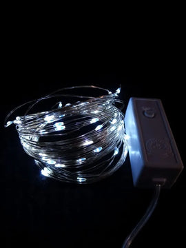 Luces Navideña Alambrada Blanco X 100 Bombillos Micro Led