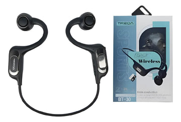 Audifonos Conducción Osea Auriculares Manos Libres Treqa Negro