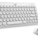 Combo Genius Teclado Y Mouse Q8000 Inalámbrico Tkl Mouse Blanco Teclado Blanco