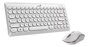 Combo Genius Teclado Y Mouse Q8000 Inalámbrico Tkl Mouse Blanco Teclado Blanco