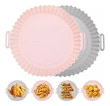 Canastilla Silicona Olla Freidora Air Fryer Reutilizable Blanco