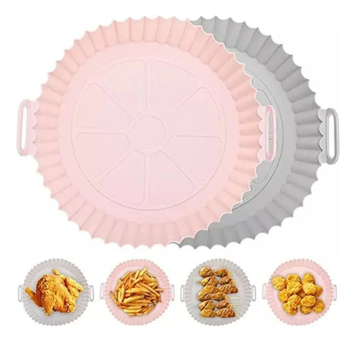 Canastilla Silicona Olla Freidora Air Fryer Reutilizable Blanco