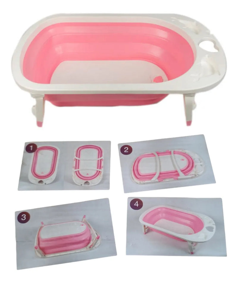 Bañera Para Bebé Plegable Rosa Bañera Plegable