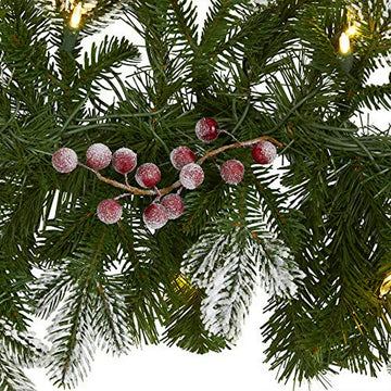 Guirnalda Navideña Artificial 6ft Con Luces Led Y Berries