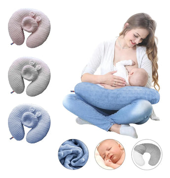 Almohada Cojin Materno De Lactancia Multiusos Ergonómico Color Azul Claro