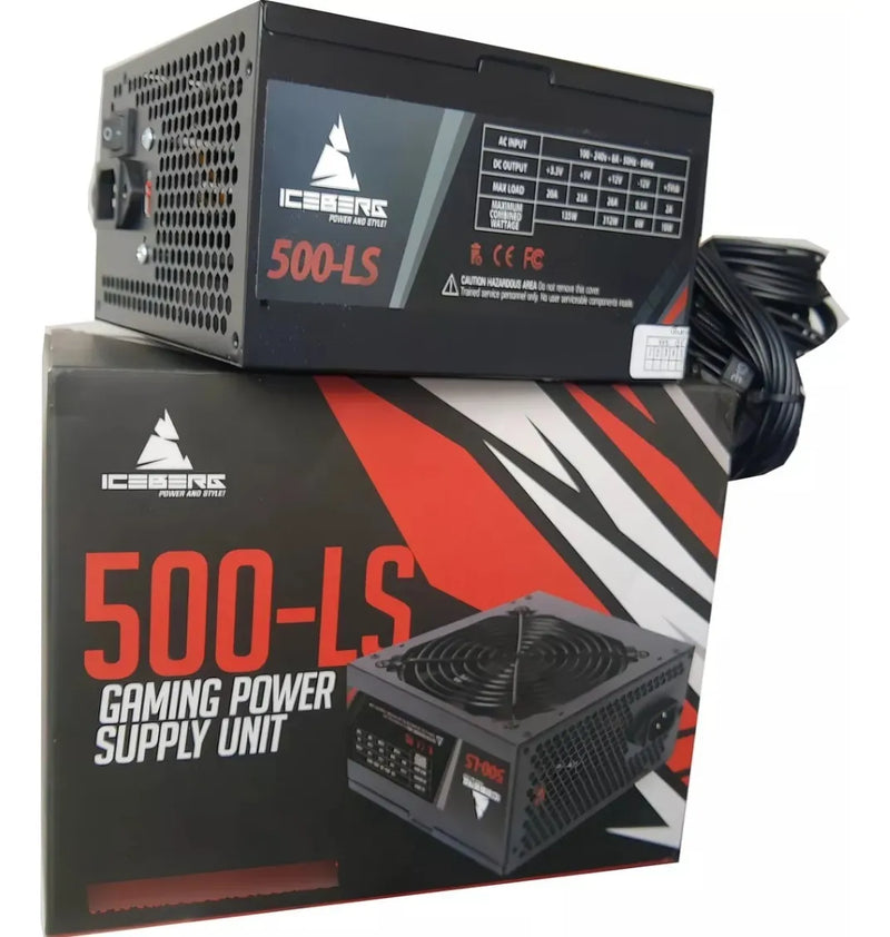Fuente De Poder Iceberg Gaming 500-ls 500w Reales Pcie 6+2 Negro