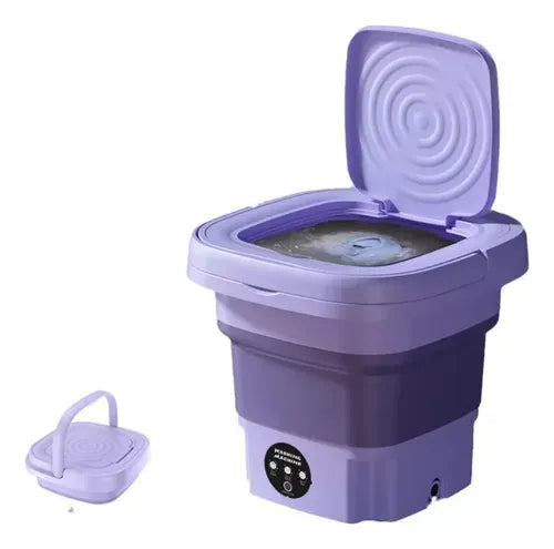 Lavadora Portátil 8l Plegable Eléctrica Viaje Multifuncional Lila