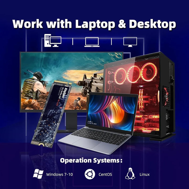 Unidad De Estado Sólido De 1tb Kingspec M.2 Nvme Gen3x4 2280 Negro