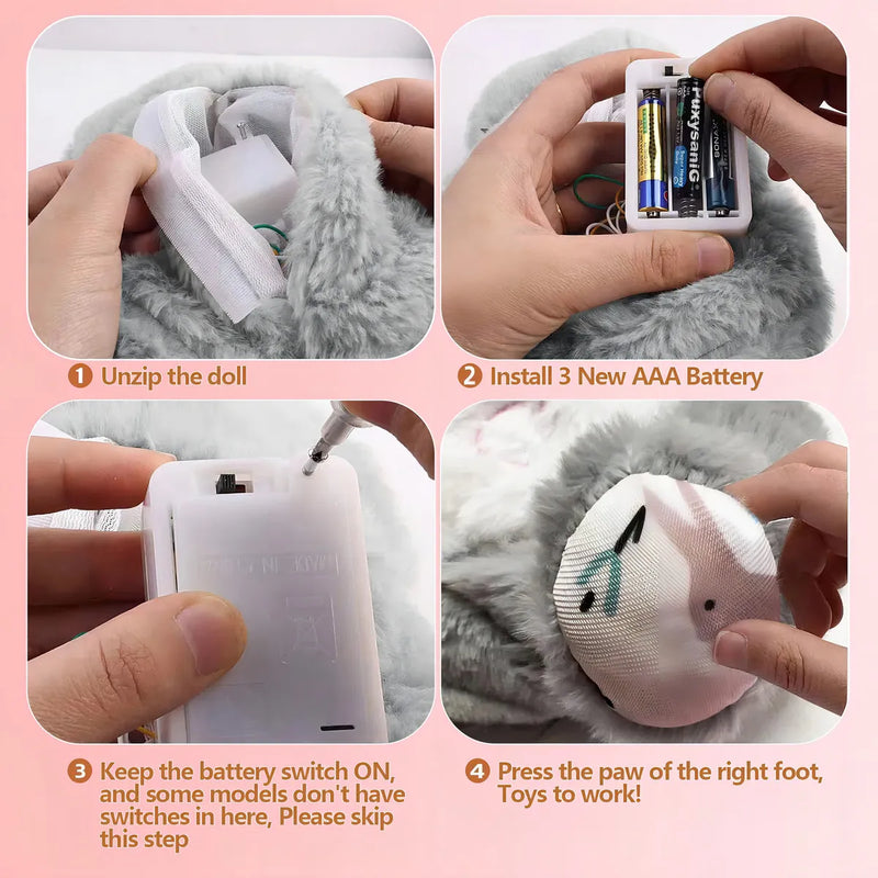 Peluche Realista Nutria Bebe Estimulacion Sensorial Sonido, Compañera De Respiración Relajante Ansiedad Te Ayuda A Dormir Color Gris