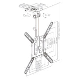 Soporte De Techo Retractil 23 A 55 Color Negro