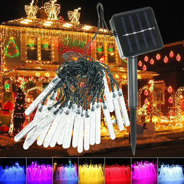 Extensión 20 Tubos Con Luces Navideñas Led Solar Codream