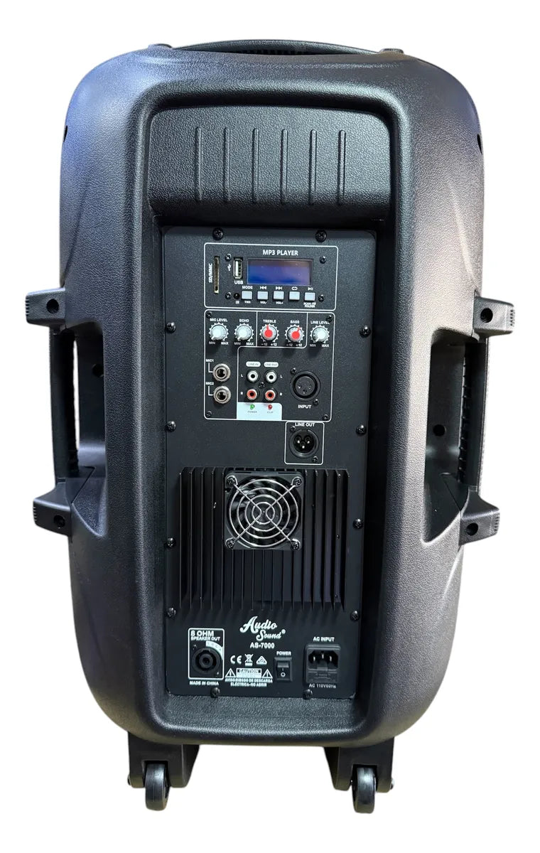 Cabina Activa De 15 Audio Sound Con Trípode Y Micrófono Negro