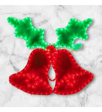 Campana Navideña Luz Led 60 Cm Rojo