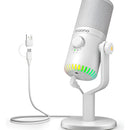 Micrófono Maono Gamer DM30 RGB Condensador Cardioide color blancoS