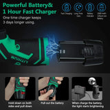 Kit De Taladro Inalámbrico, 67piezas, Batería De Litio Verde Musgo