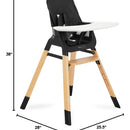 Silla Alta Compacta De Madera Negra Portátil Con Bandeja Aju