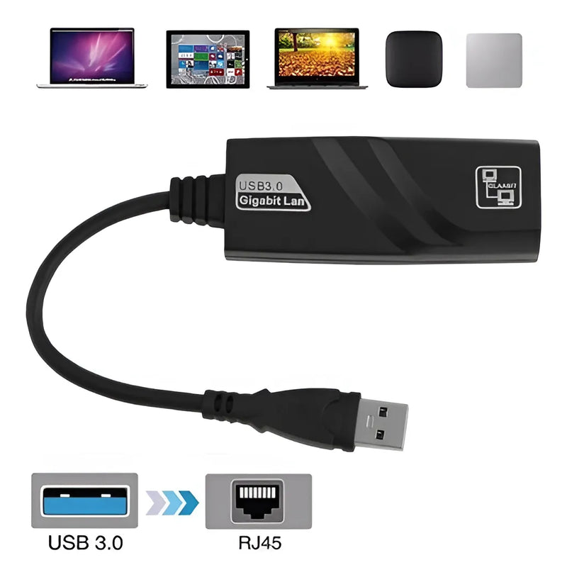 Adaptador Rj45 Usb 3.0 Gigabit Ethernet 10/100mbps