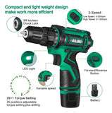 Kit De Taladro Inalámbrico, 67piezas, Batería De Litio Verde Musgo